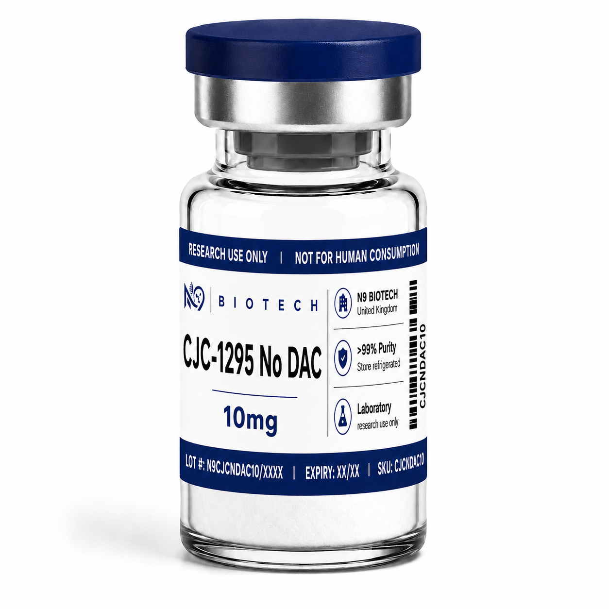 CJC-1295 No DAC 10mg lyophilised peptide vial