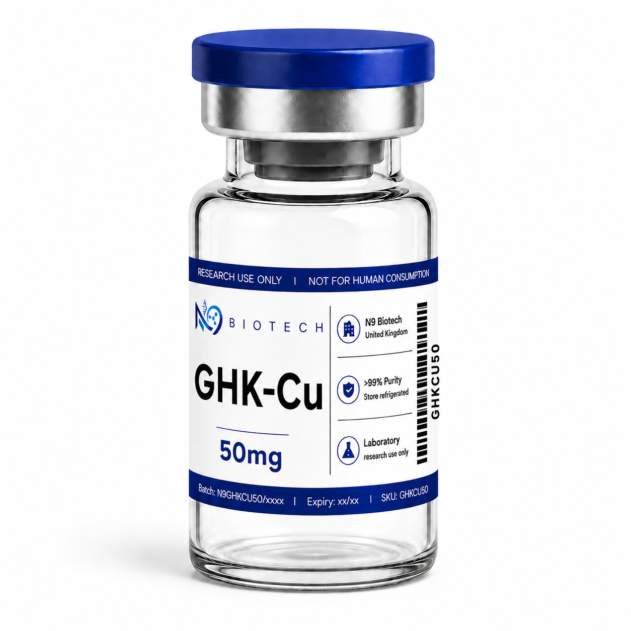 GHK-Cu 50mg lyophilised peptide vial